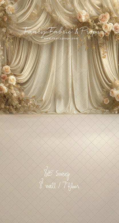 Petals & Silk In Ivory - With Sweep Option