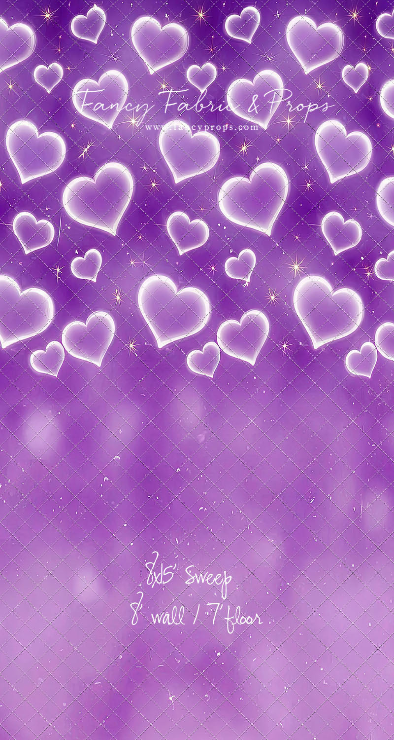 Purple Puffy Hearts - With Sweep Option