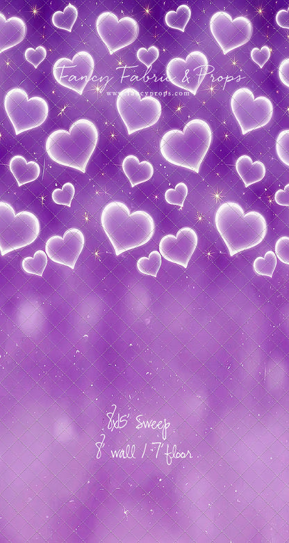 Purple Puffy Hearts - With Sweep Option