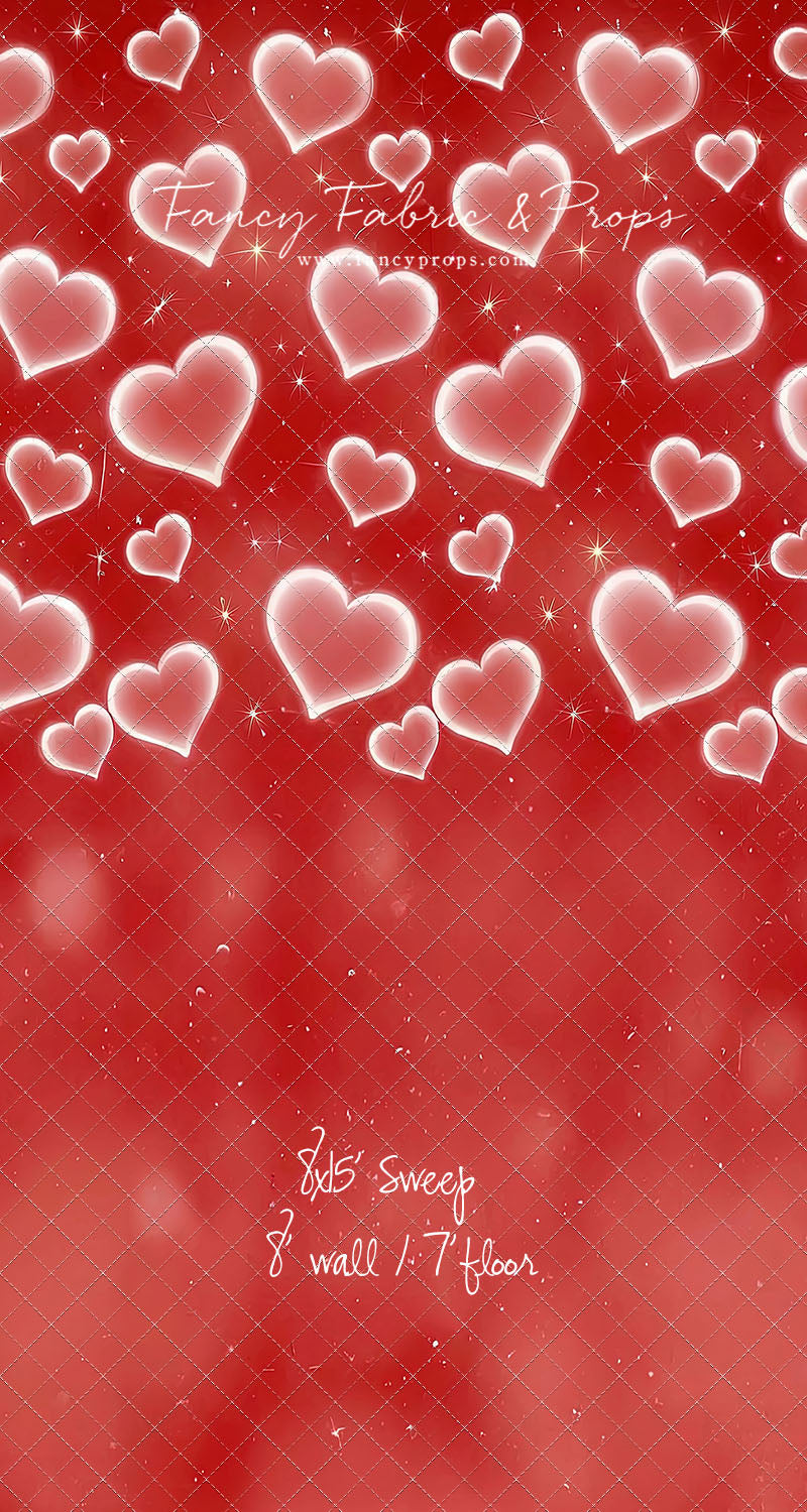 Red Puffy Hearts - With Sweep Option