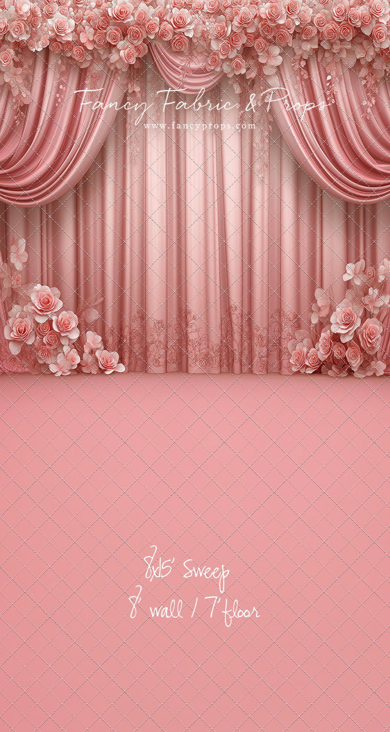 Rosy Vienna Drapes - With Sweep Option