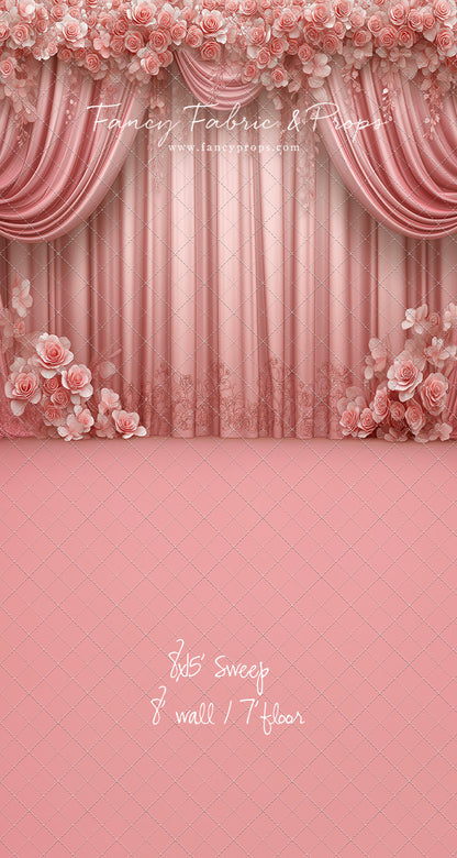 Rosy Vienna Drapes - With Sweep Option