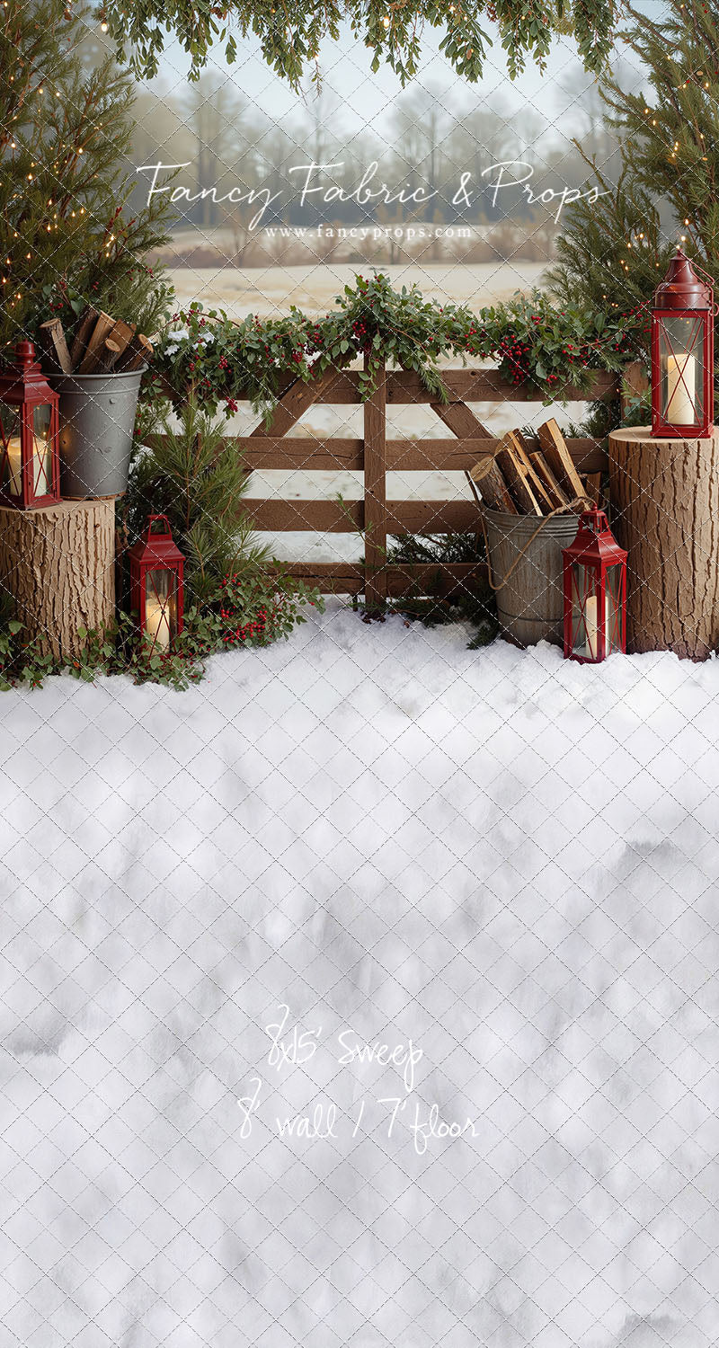 Rustic Christmas Fence - with Sweep Option