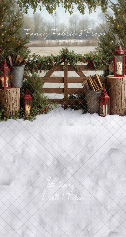 Rustic Christmas Fence - with Sweep Option