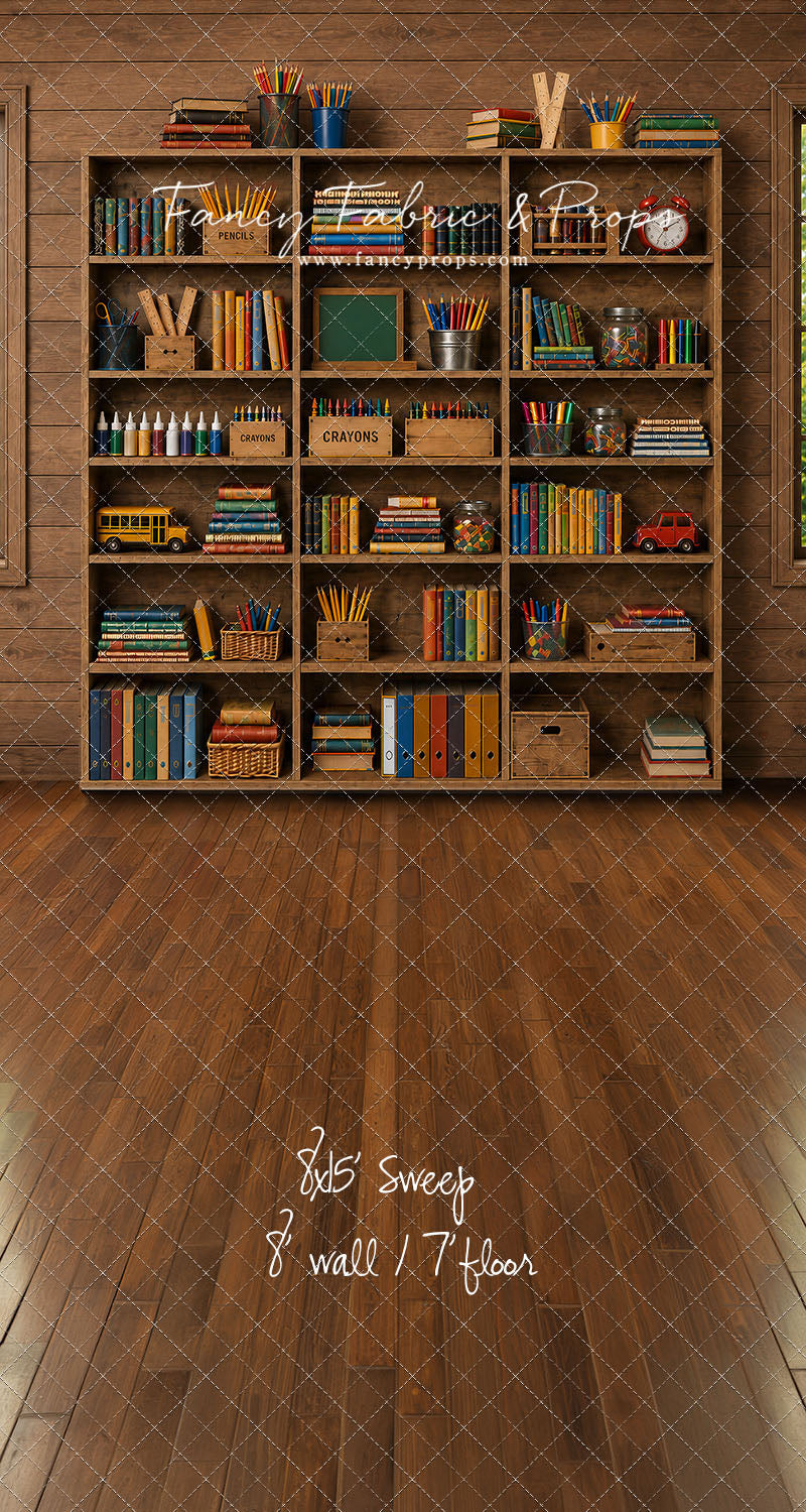 Rustic Schoolhouse Bookshelf - With Sweep Option