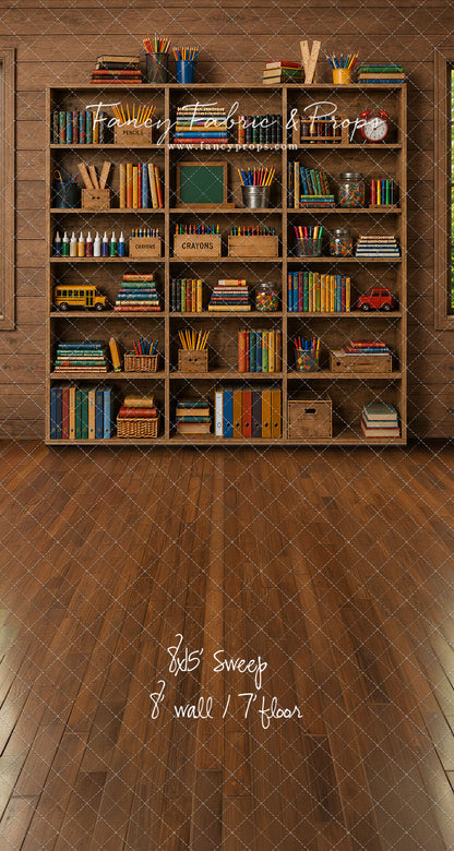 Rustic Schoolhouse Bookshelf - With Sweep Option