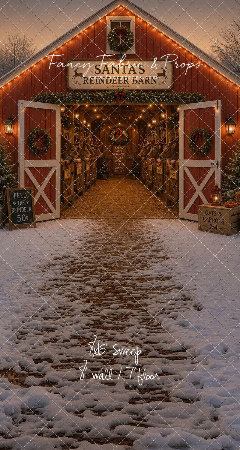 Santa's Nighttime Reindeer Barn - with Sweep Option