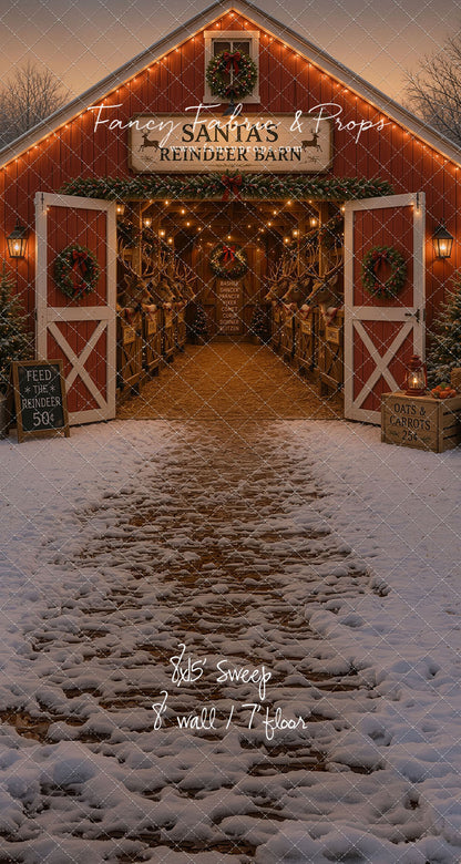 Santa's Nighttime Reindeer Barn - with Sweep Option