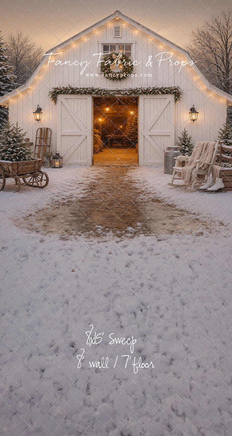 Snowfall At Cedar Ridge Barn - with Sweep Option
