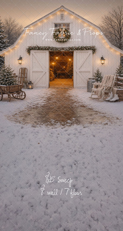 Snowfall At Cedar Ridge Barn - with Sweep Option