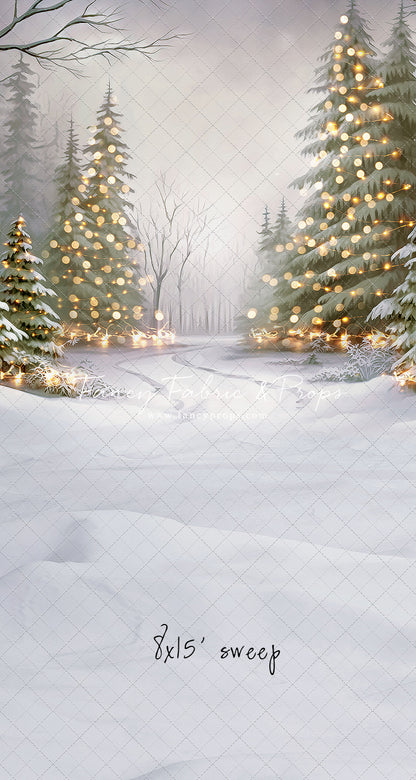 Snowy Trail Of Lights - No Deer - with Sweep Option