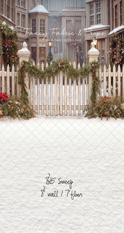 Snowy Village Gate - with Sweep Option