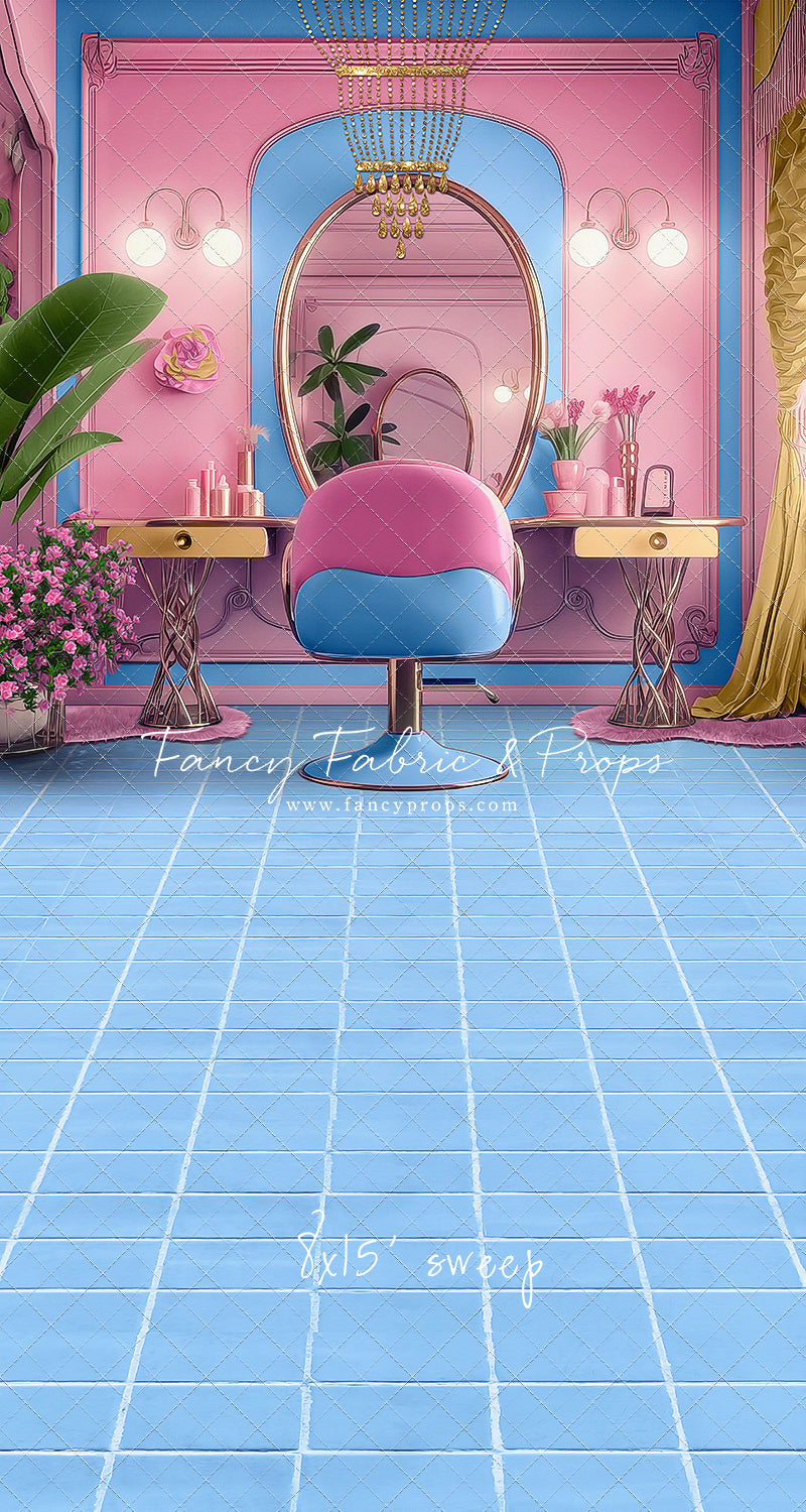 Stacie's Salon - Blue - With Sweep Option