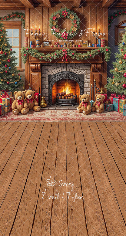 Teddy's Fireside Christmas - with Sweep Option