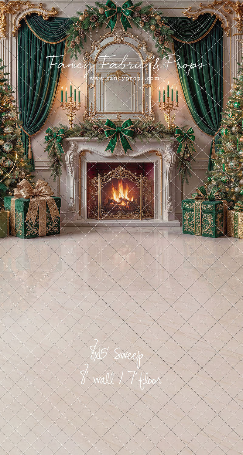 The Emerald Christmas Hearth  - with Sweep Option