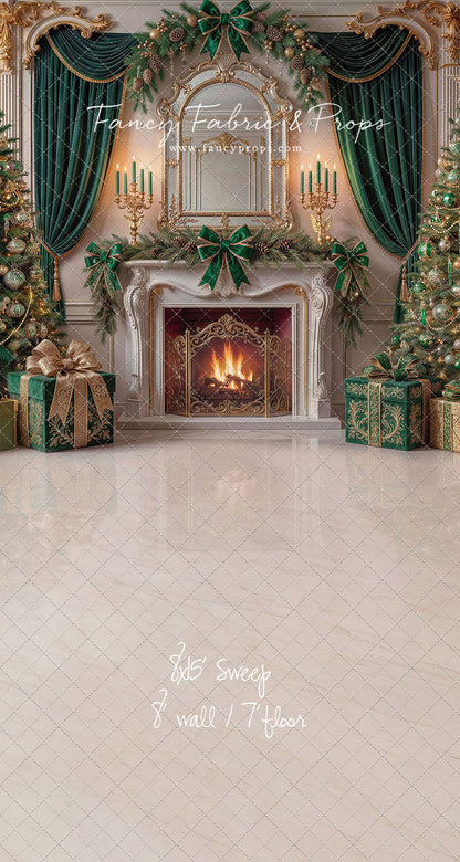 The Emerald Christmas Hearth  - with Sweep Option