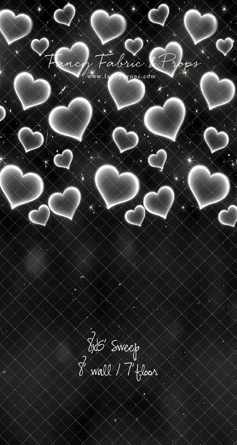 White Puffy Hearts - With Sweep Option