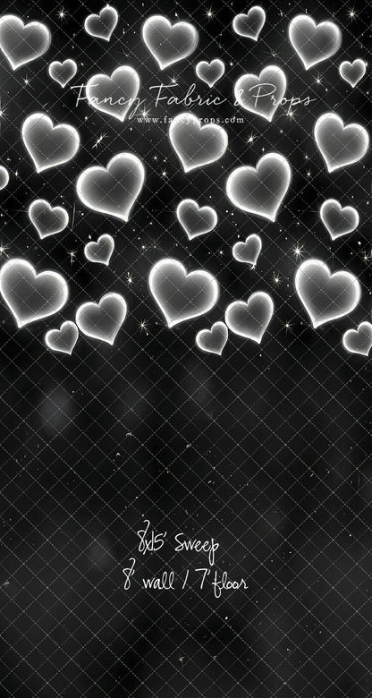 White Puffy Hearts - With Sweep Option