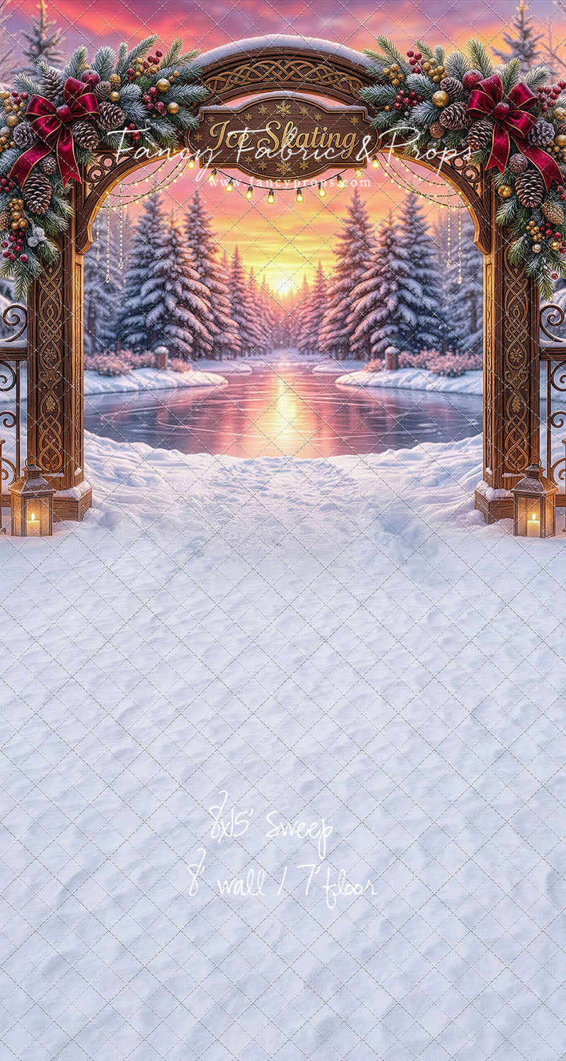 Winter Sunset Skating - With Sweep Option