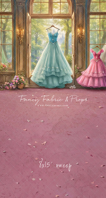 Dress of Royal Wishes- Pink Floor - With Sweep Option