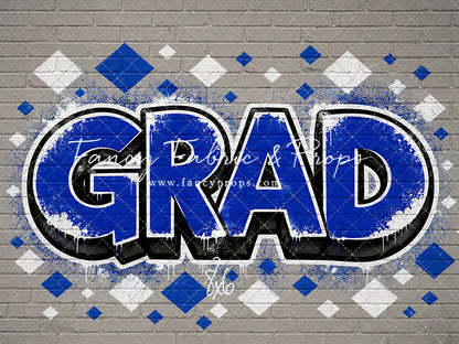 Blue & White Grad - With Sweep Option