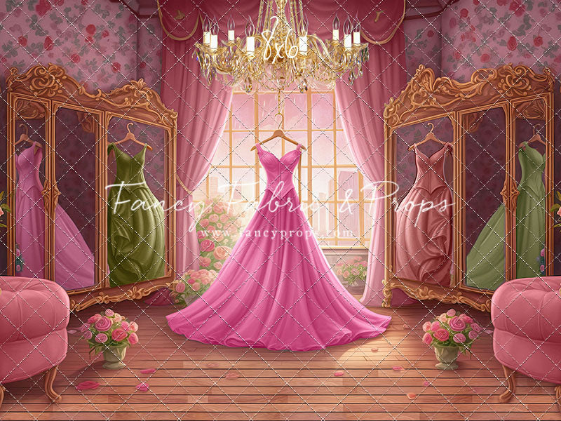 Dress Like A Princess - Pink Dress/Pink Curtains - With Sweep Option
