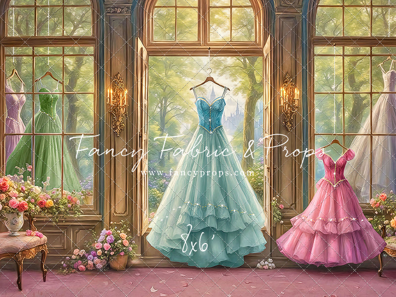 Dress of Royal Wishes- Pink Floor - With Sweep Option
