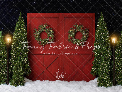 Fancy Red Barn Doors 2pc Mini Room