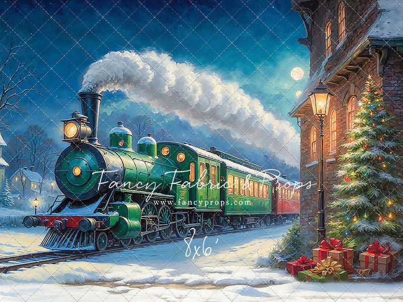 Festive Locomotive - Train on Left Option - With Sweep Option