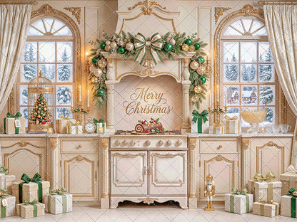 Gilded Christmas Kitchen - With Sweep Option