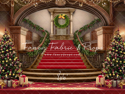 Grand Holiday Staircase - Red Carpet - with Sweep Option