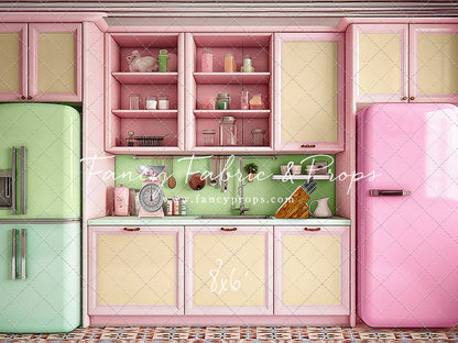 Midge's Kitchenette - Tile Floor Option - With Pink Fridge Sweep Option