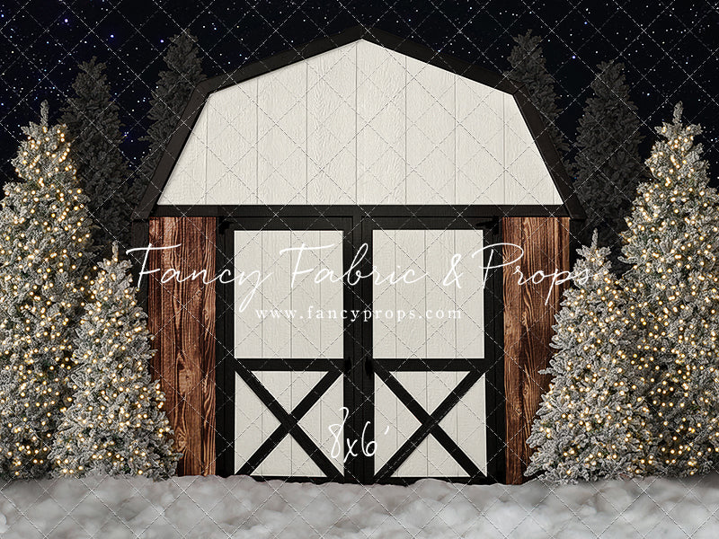 Modern Christmas Barn - No Light - 2pc Mini Room