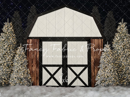 Modern Christmas Barn - No Light - 2pc Mini Room