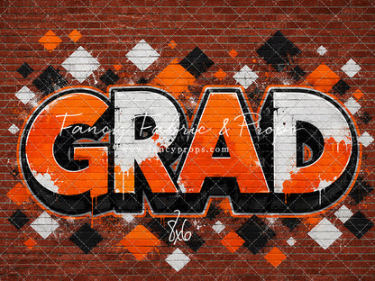 Orange & Black Grad - With Sweep Option