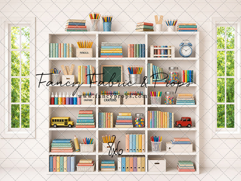 Pastel Classroom Bookshelf - With Sweep Option