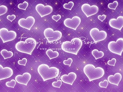 Purple Puffy Hearts - With Sweep Option