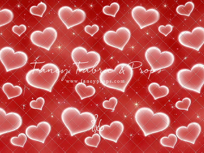 Red Puffy Hearts - With Sweep Option