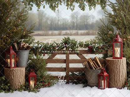 Rustic Christmas Fence - with Sweep Option