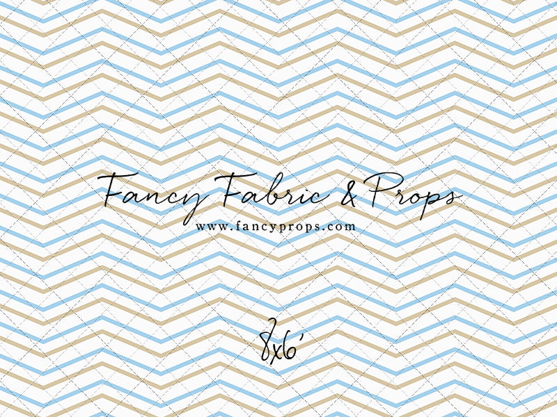 Simple Blue & Tan Chevron