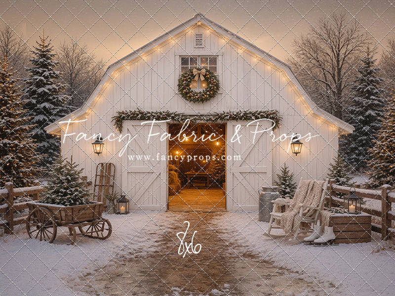 Snowfall At Cedar Ridge Barn - with Sweep Option
