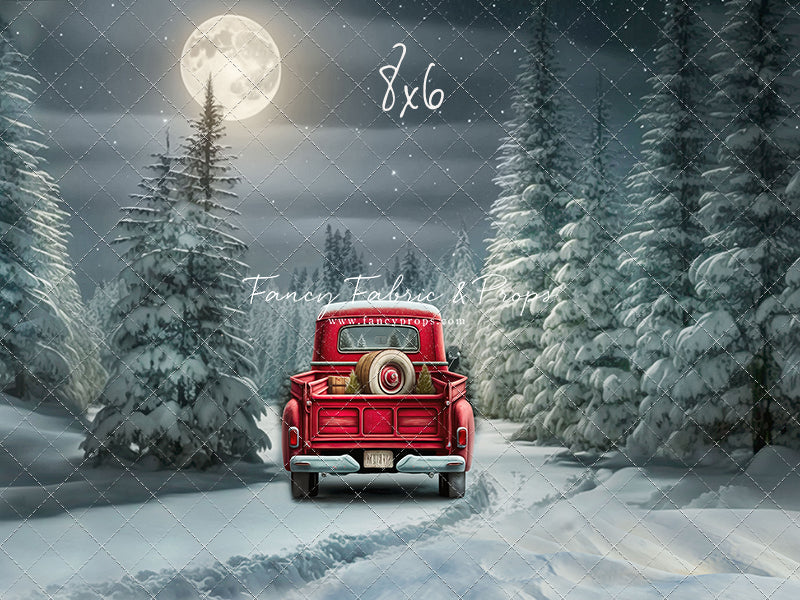 Snowy Moonlit Drive - No Lights - with Sweep Option