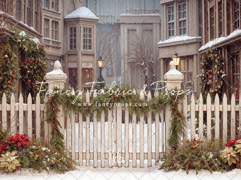 Snowy Village Gate - with Sweep Option