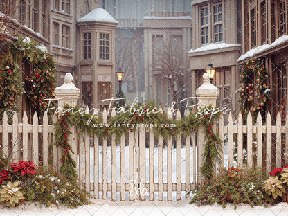 Snowy Village Gate - with Sweep Option