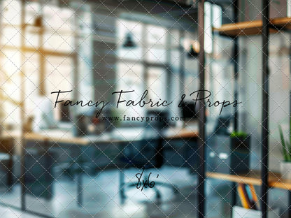 Sunset Office View - Horizontal Headshot Photography Backdrop