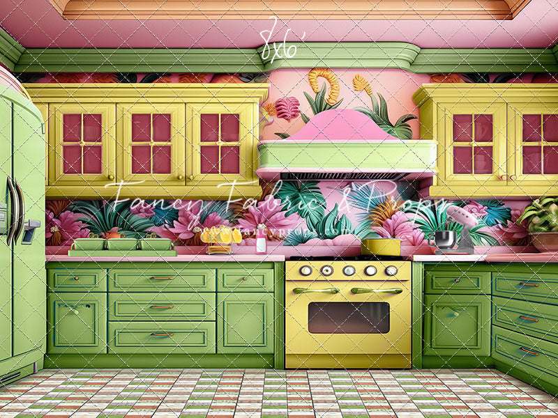 Tropical Kitchen - Lime & Yellow - With Sweep Option