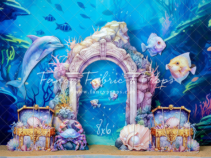 Neptune and the Mermaid - Fantastic Under the Sea Fabric