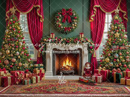Vintage Christmas Hearth - with Sweep Option