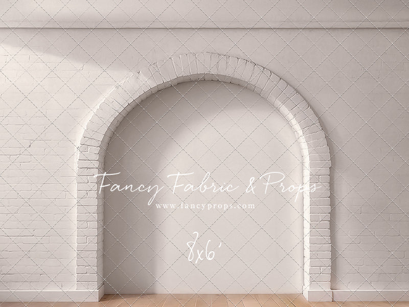 White Brick Alcove - Wood Floor - With Sweep Option