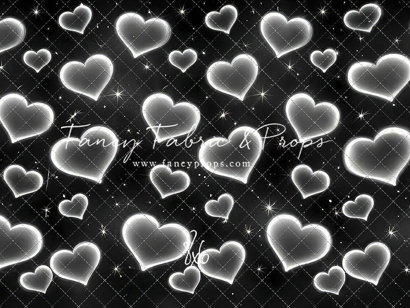 White Puffy Hearts - With Sweep Option
